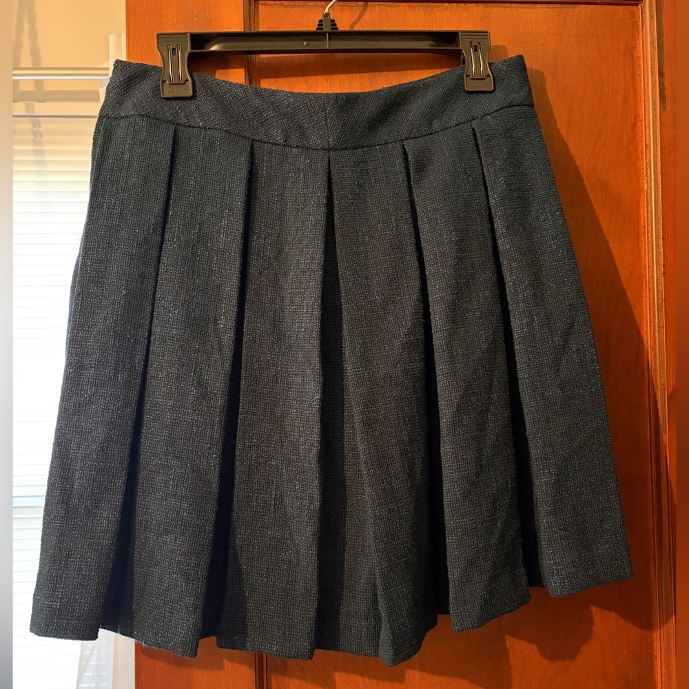Banana Republic Navy Blue with Shimmer A-Line Pleated Skirt